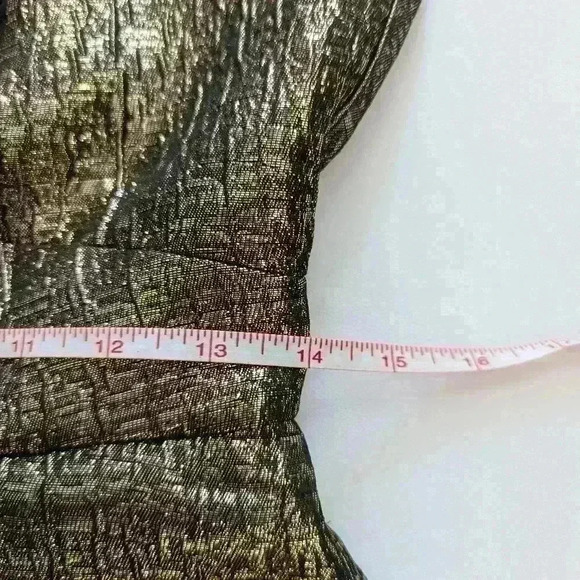 Susana Monaco Metallic Gold Dress Size 4 Homecoming, Prom, Cocktail Party, NYE - Picture 6 of 8